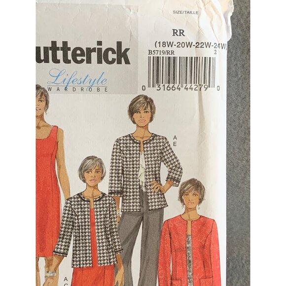 Butterick Misses Jacket Dress Skirt Pants Sewing Pattern 18w-24w B5719 - Uncut - Picture 2 of 4
